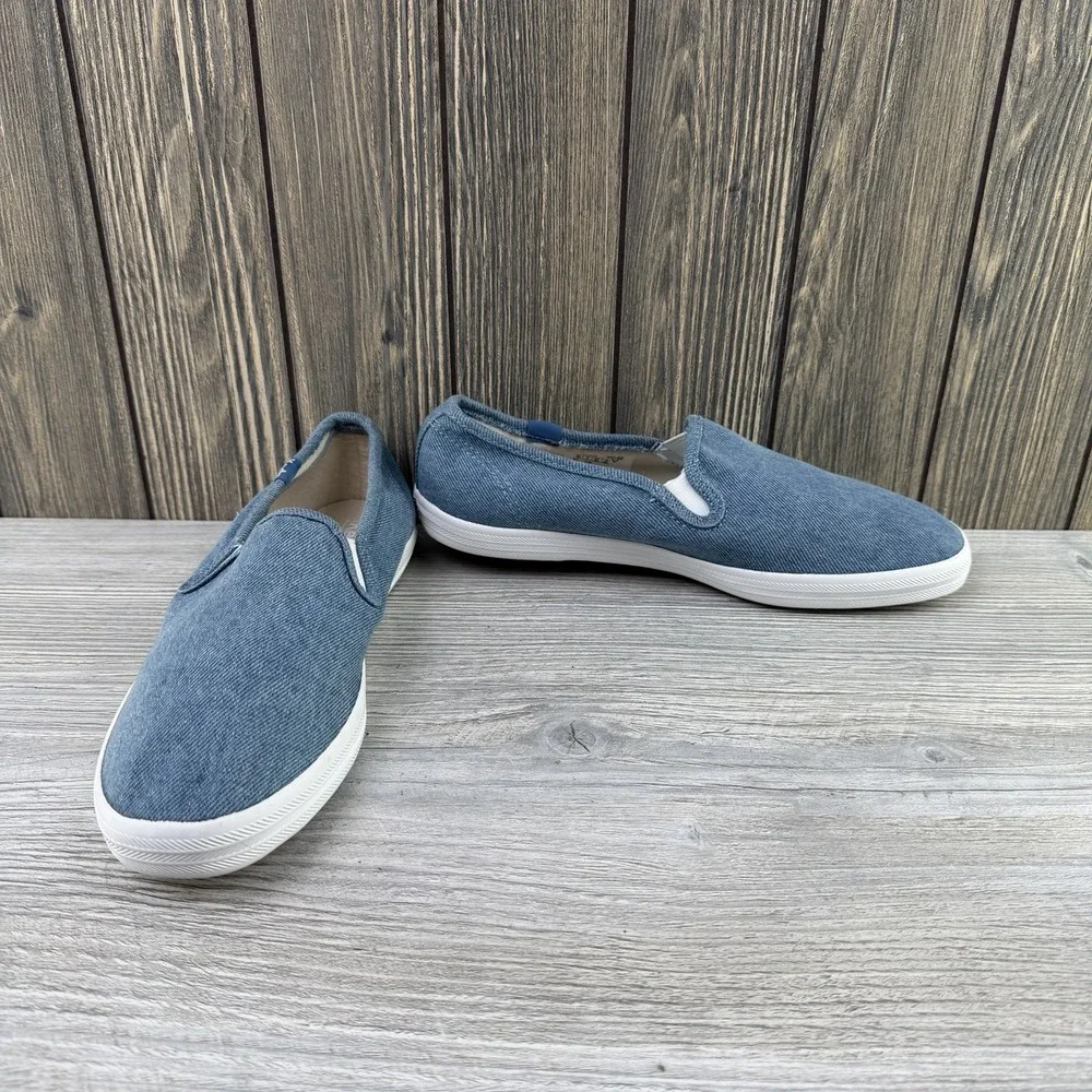 Keds Double Decker Slip On Denim Blue Canvas Sneakers Women's Size 8.5 Casual